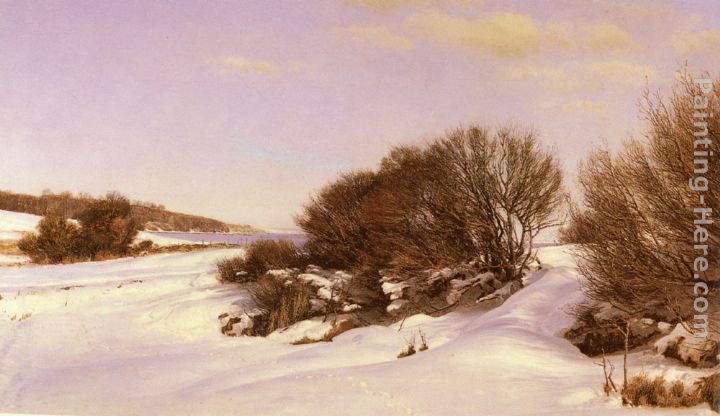 Winter Near The Lake painting - Janus Andreas Bartholin La Cour Winter Near The Lake art painting